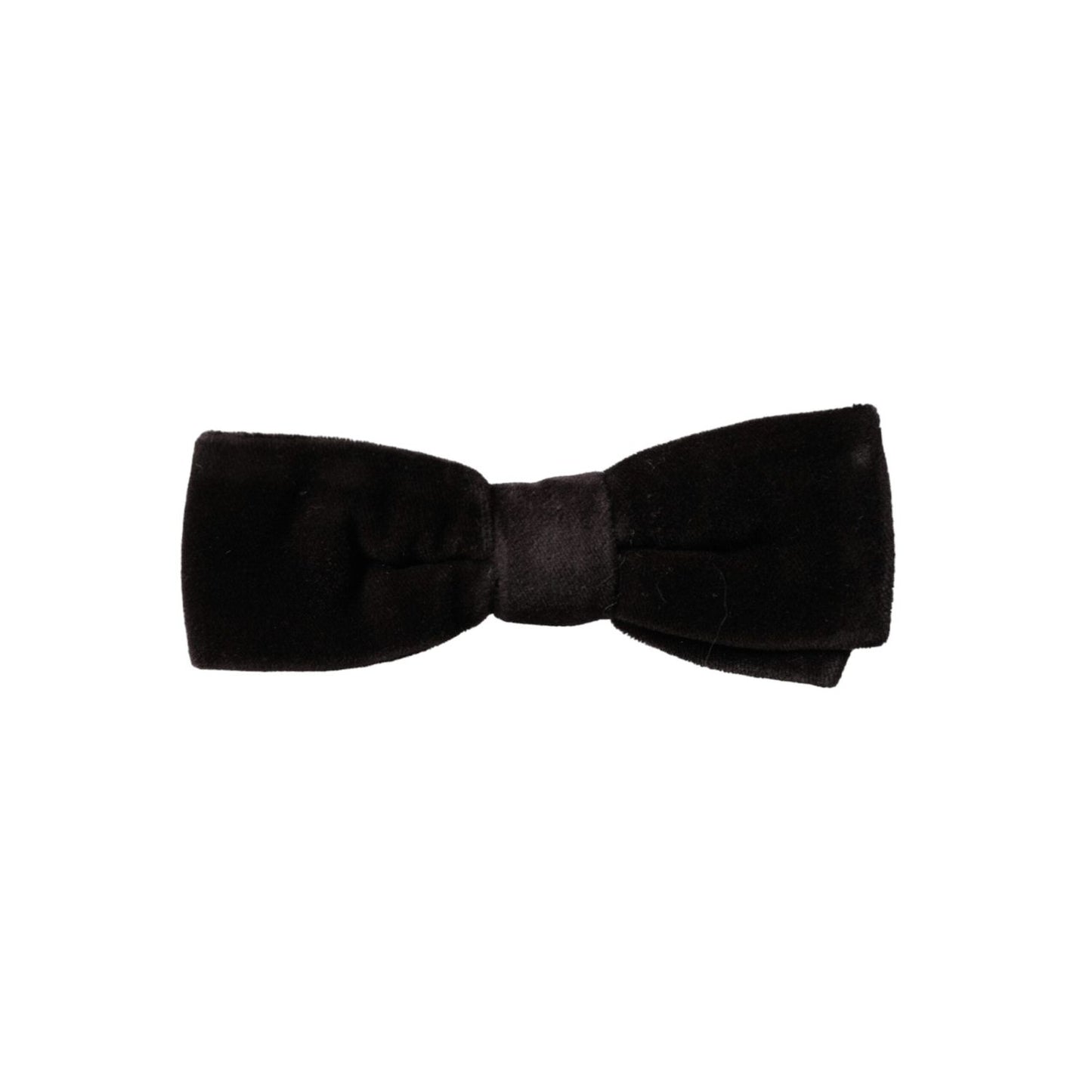 Dolce & Gabbana Black Velvet Cotton Adjustable Neck Men Bow Tie