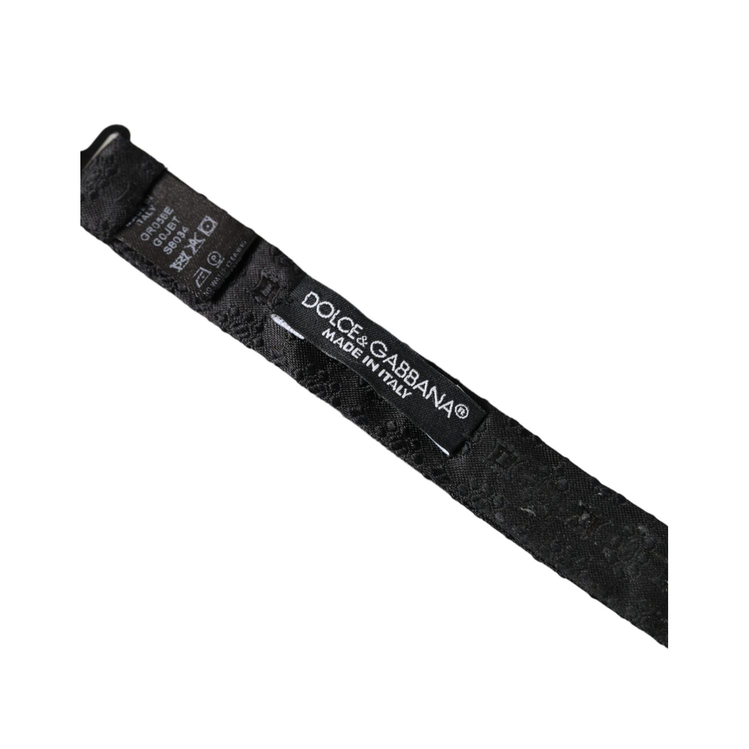 ربطة عنق رجالية قابلة للتعديل من دولتشي آند غابانا مصنوعة من الحرير الأسود