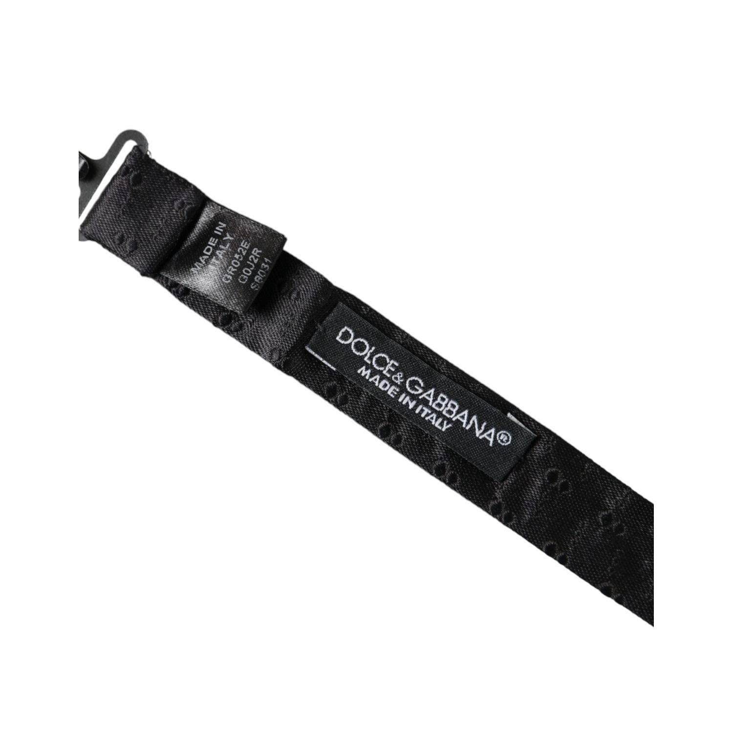 ربطة عنق قابلة للتعديل من دولتشي آند غابانا للرجال من الحرير الأسود
