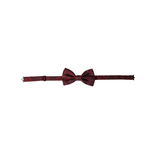 Dolce & Gabbana Red Silk Floral Adjustable Neck Men Bow Tie Dolce & Gabbana