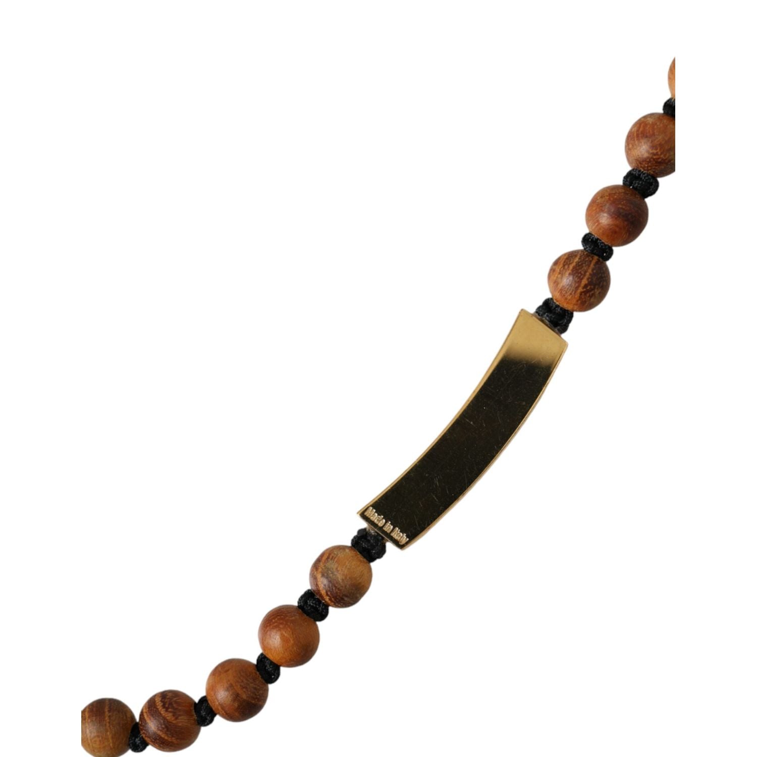 قلادة دولتشي آند غابانا المصنوعة من الخشب باللون الأسود والذهبي