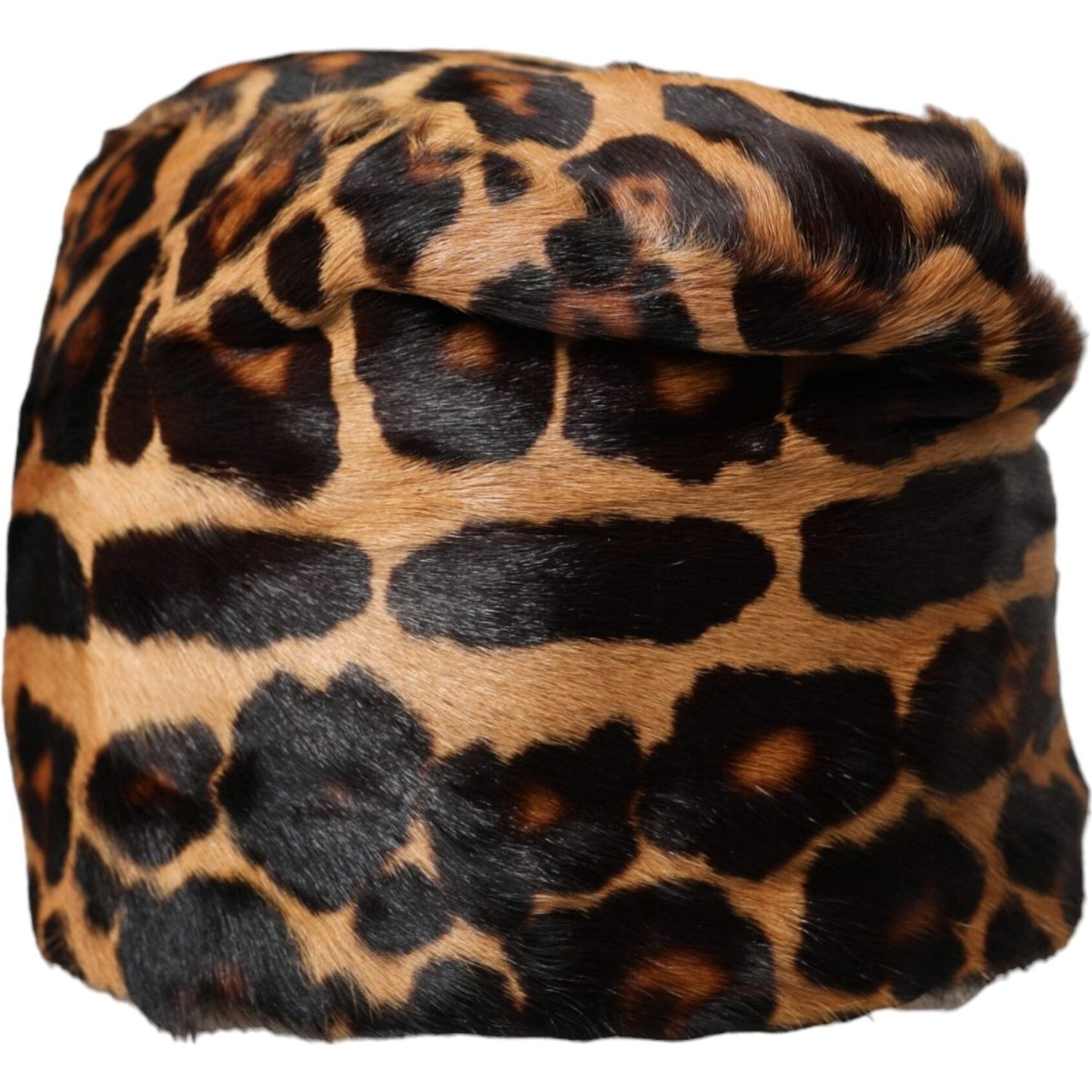 Brown Leopard Fur Women Bucket Hat