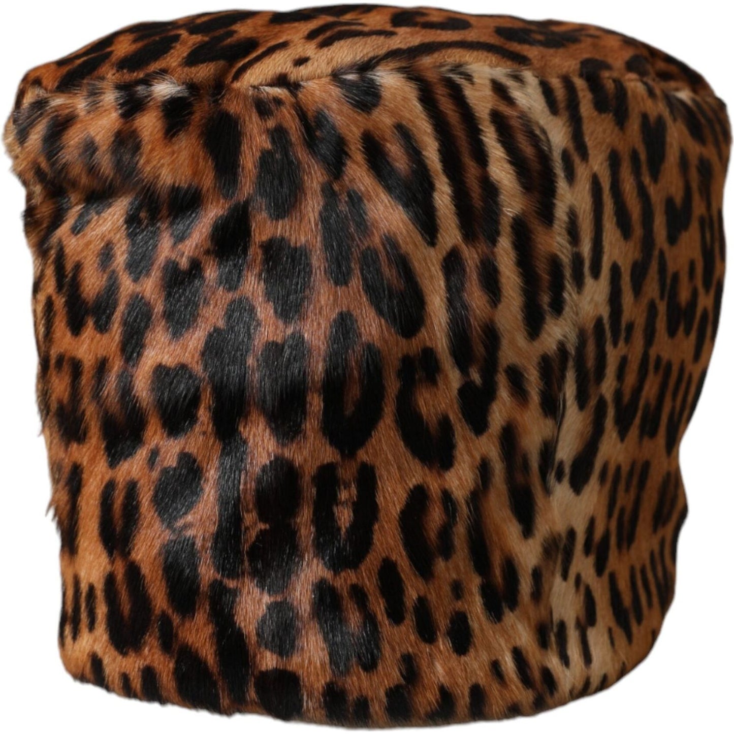 Brown Leopard Fur Women Bucket Hat