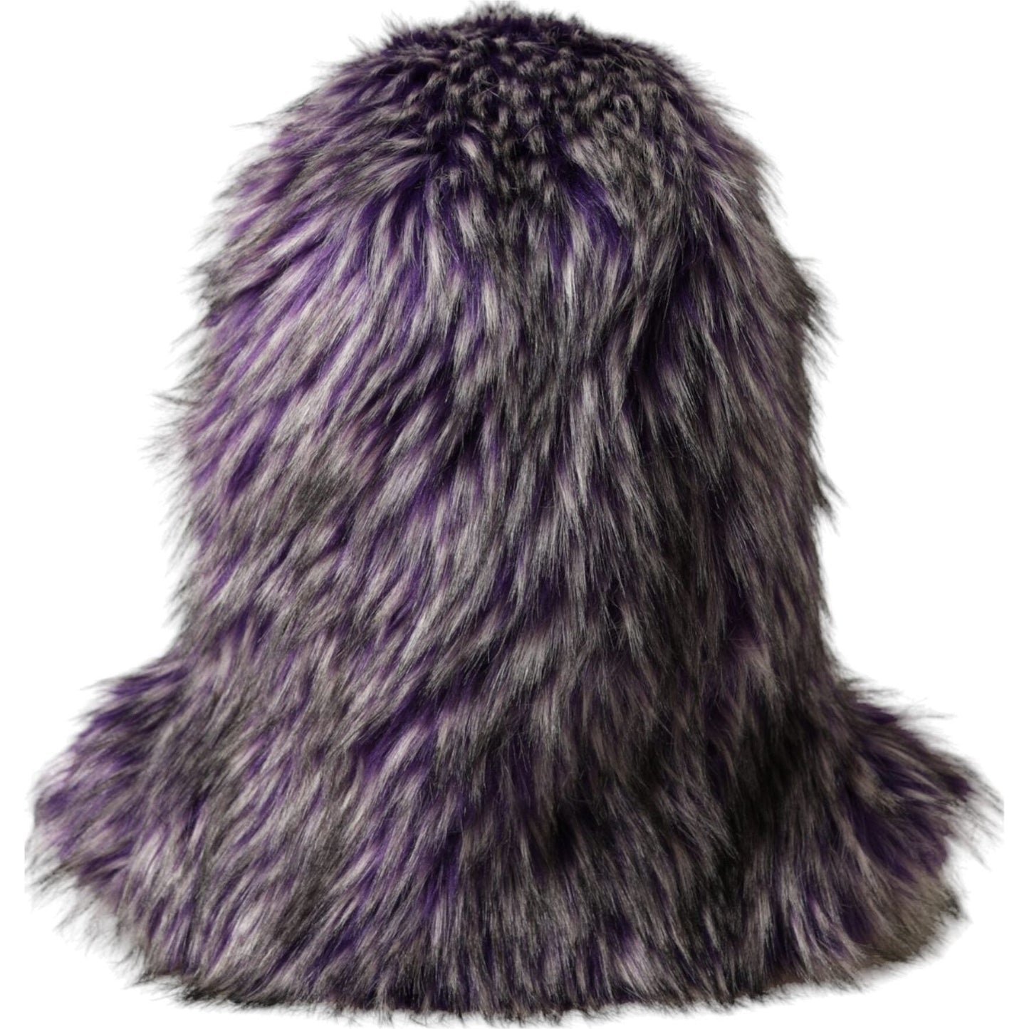 Purple Faux Fur Whole Head Wrap Hat