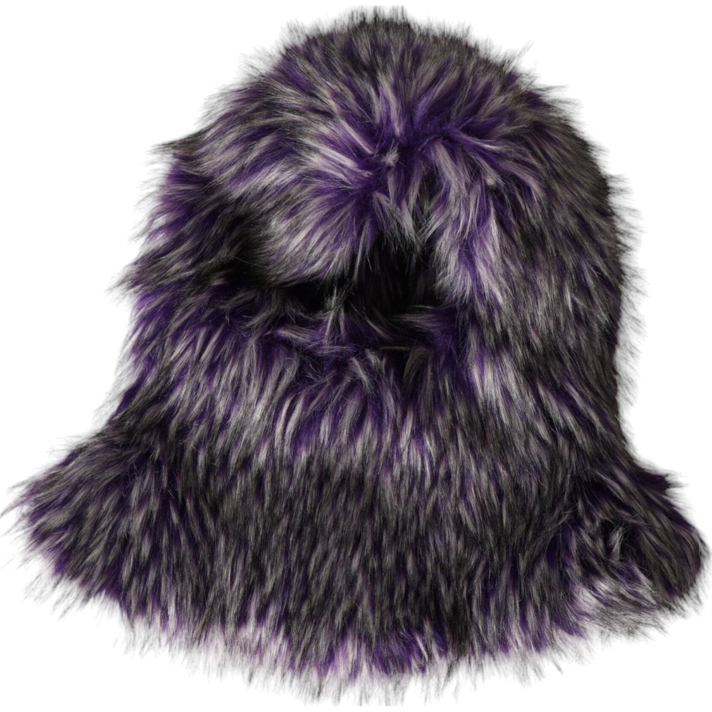 Purple Faux Fur Whole Head Wrap Hat