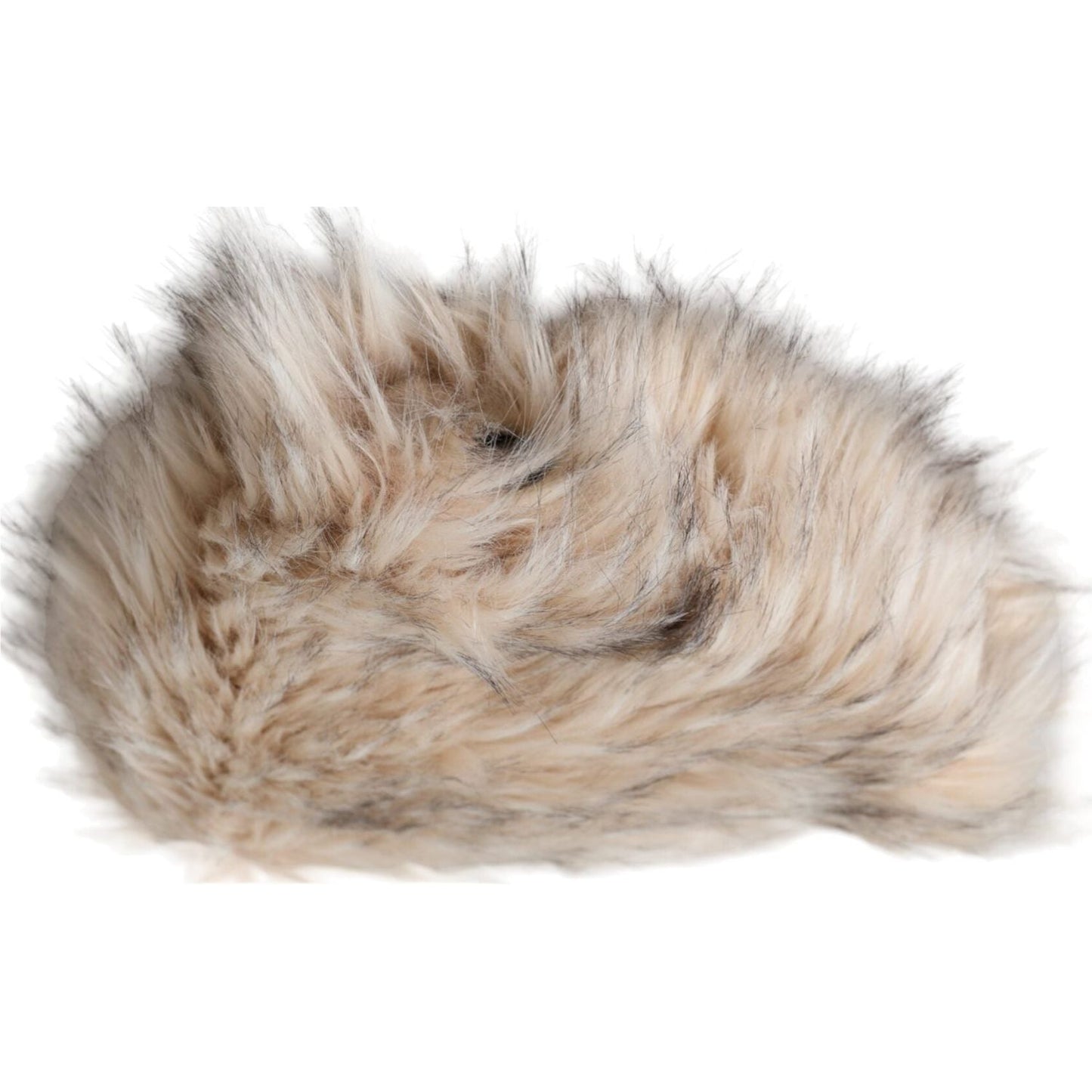 Beige Acrylic Fur Women Bucket Hat