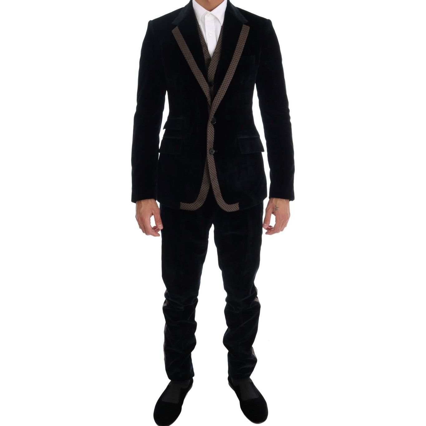 Elegant Blue Three-Piece Slim Fit Suit