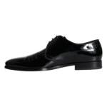 Black Calfskin Leather Derby Men Dress Shoes