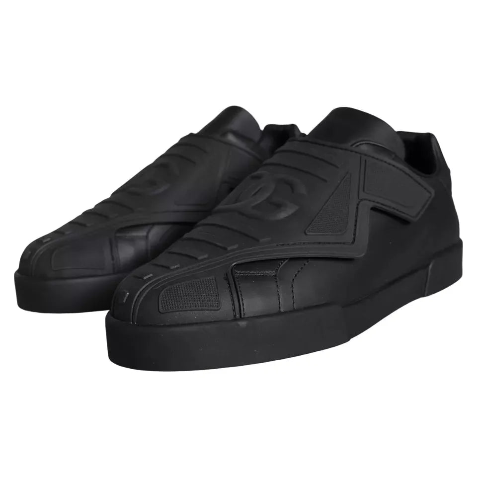 Dolce & Gabbana Black Lace Up Wave Low Top Sneakers Men Shoes Dolce & Gabbana