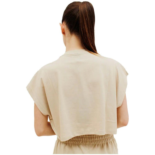 Beige Cotton Tops & T-Shirt