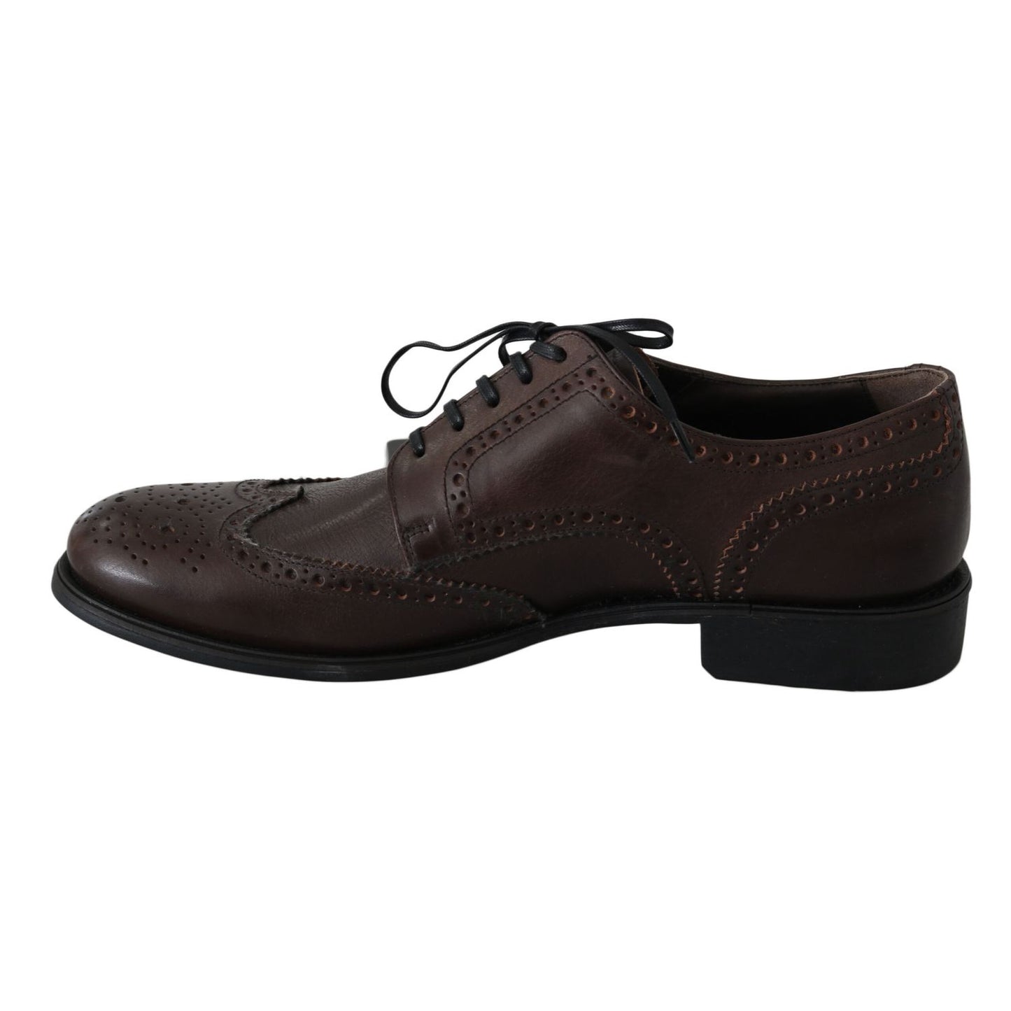 Dolce & Gabbana Brown Leather Brogue Derby Dress Shoes Dolce & Gabbana