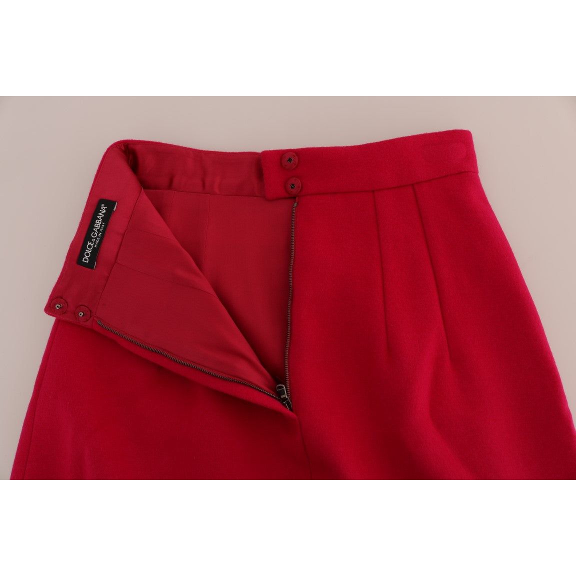 Dolce & Gabbana | Elegant Pink Wool A-Line Knee-Length Skirt| McRichard Designer Brands   