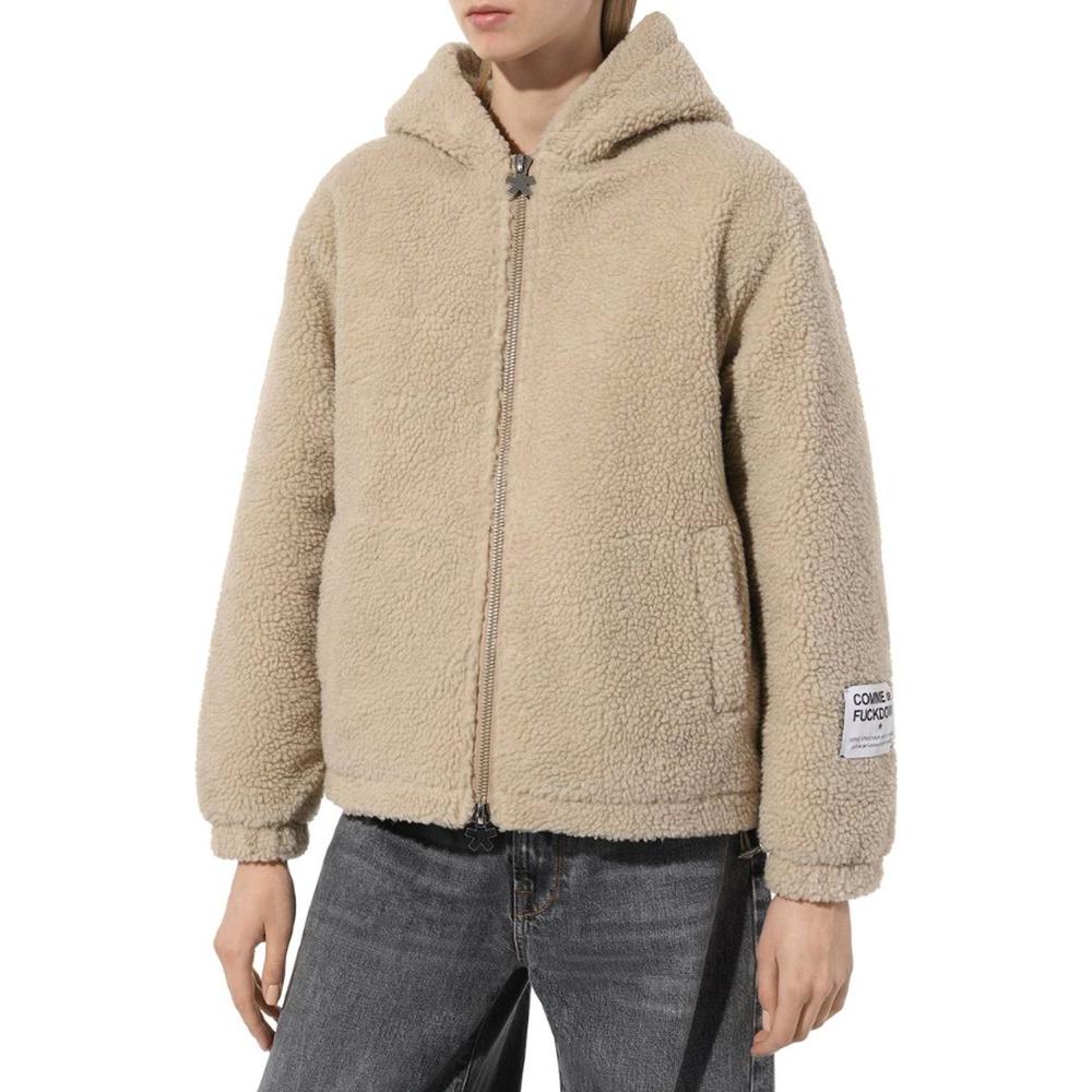 Beige Polyester Jackets & Coat