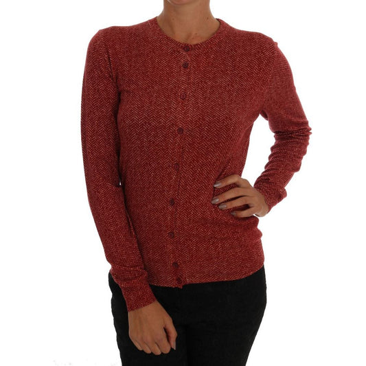 Red Wool Cardigan Sweater