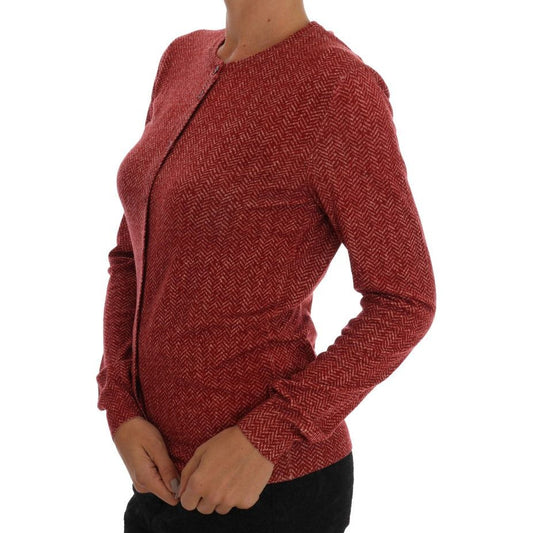 Red Wool Cardigan Sweater