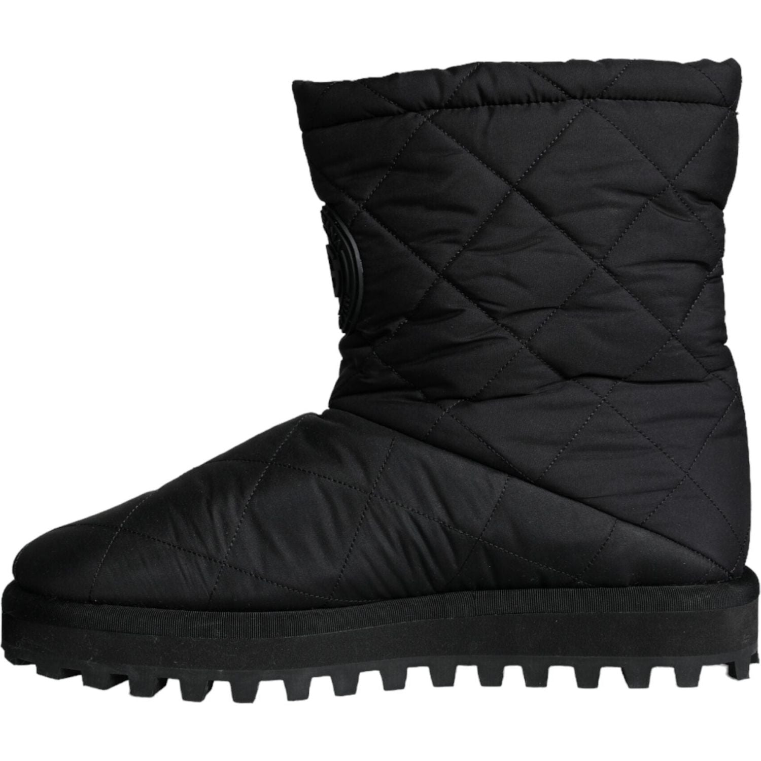 Dolce & Gabbana Black Nylon Padded Mid Calf Men Boots Shoes