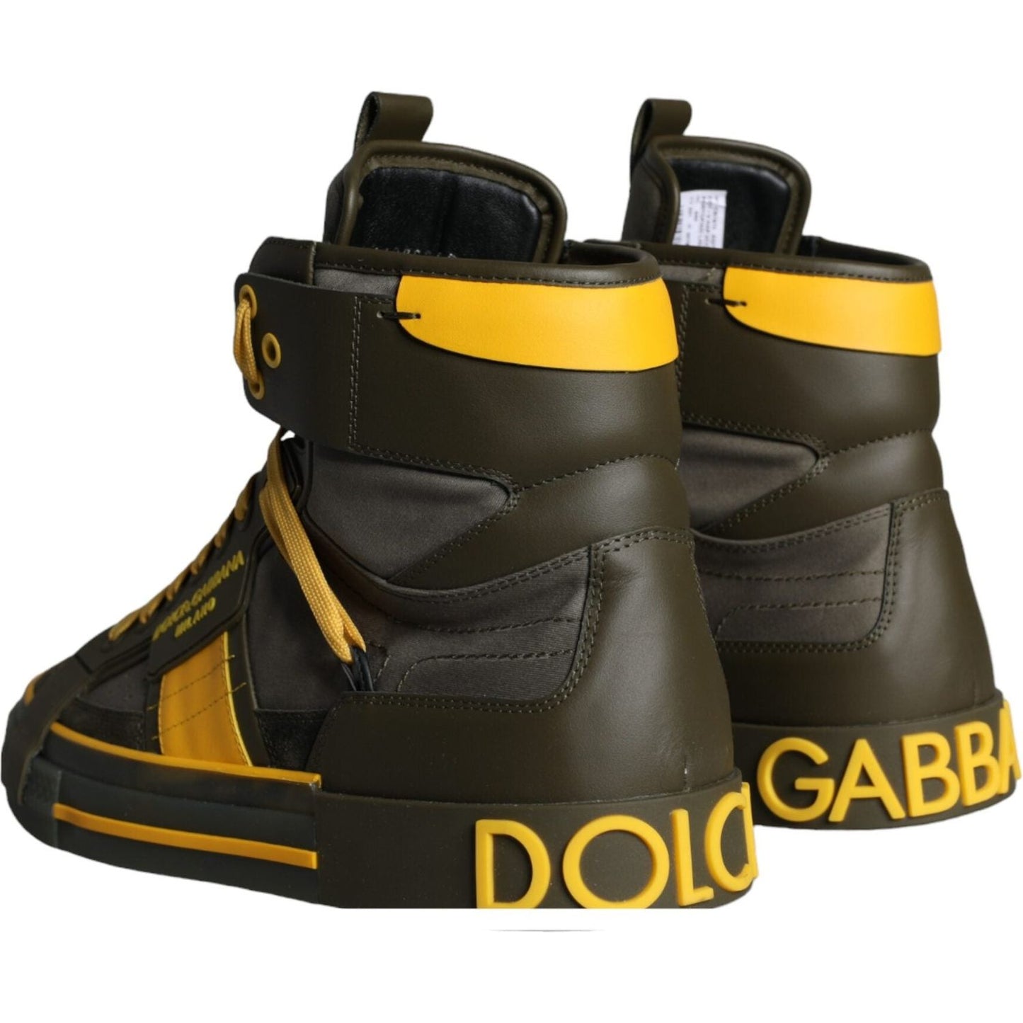 Dolce & Gabbana Army Green Lace Up High Top Sneakers Shoes Dolce & Gabbana