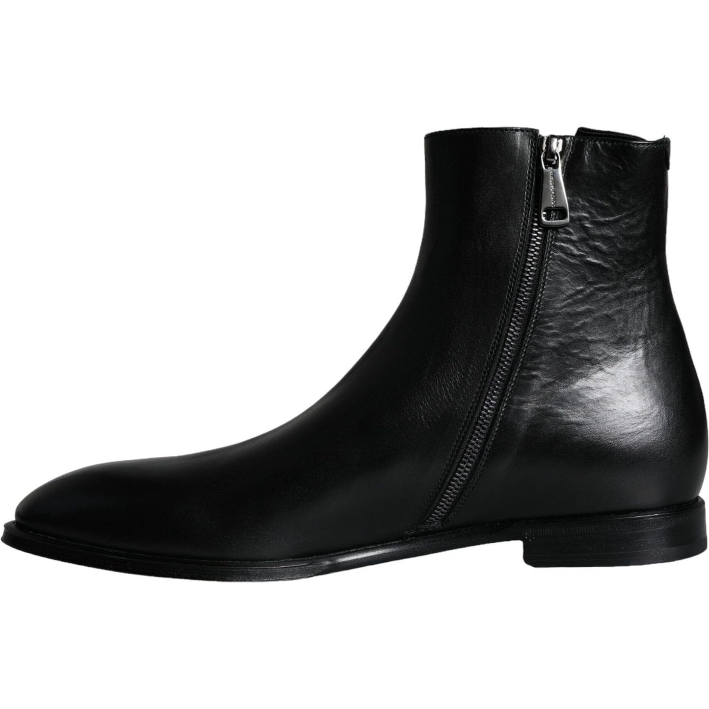 Dolce & Gabbana Black Calf Leather Men Ankle Boots Shoes Dolce & Gabbana