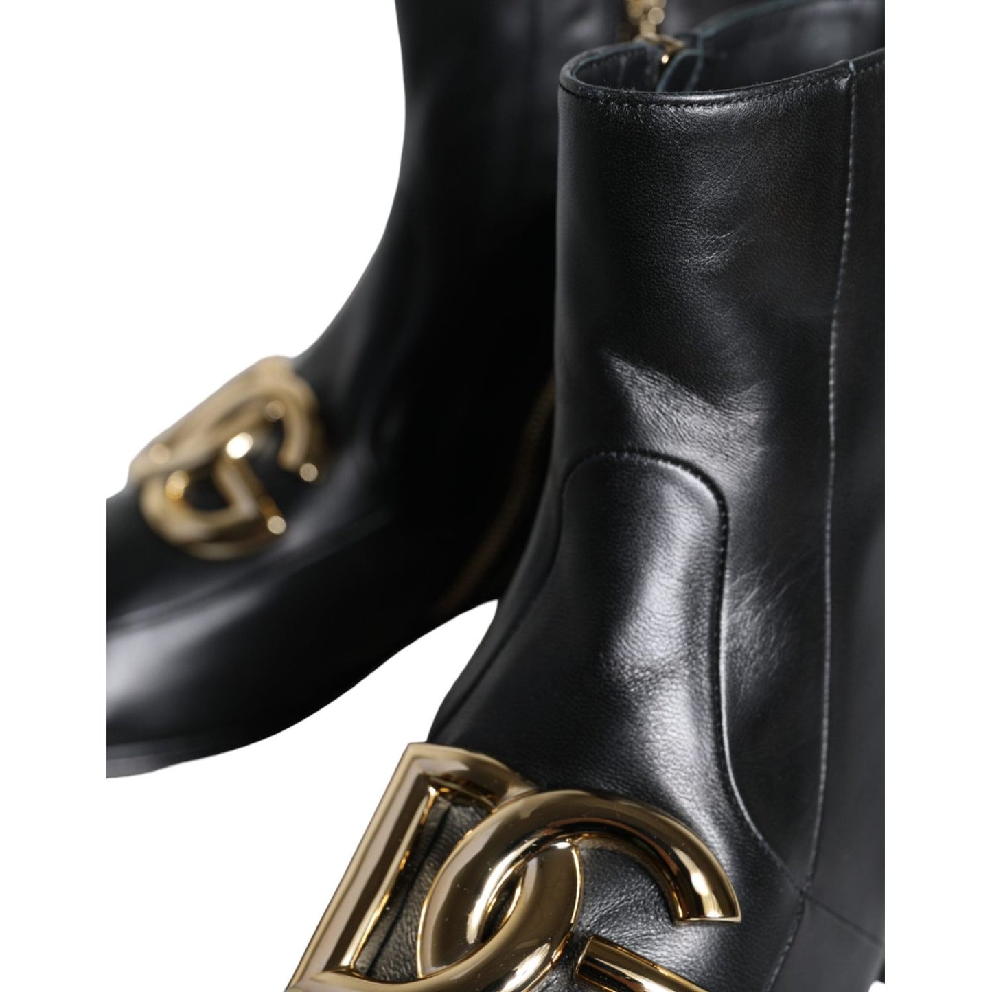 Dolce & Gabbana Black Lambskin Leather Men Ankle Boots Shoes Dolce & Gabbana