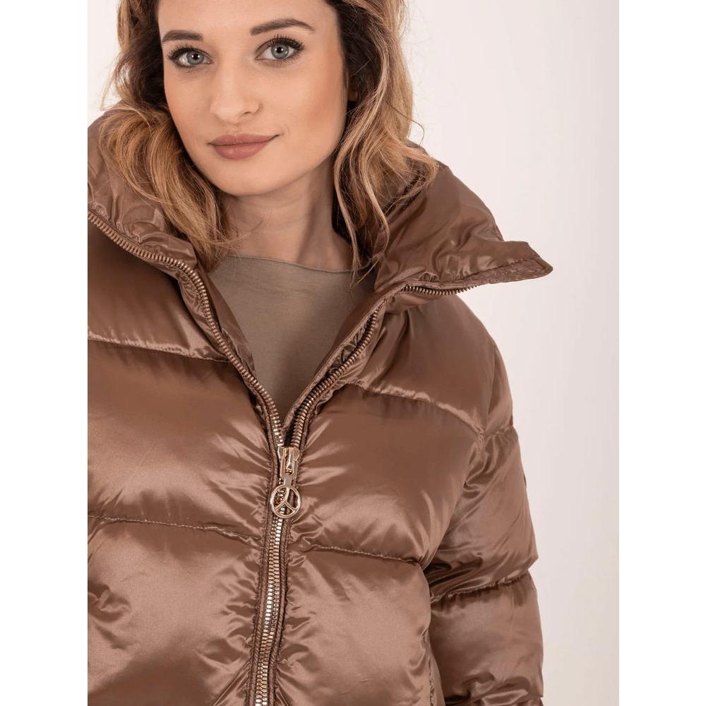 Brown Polyester Jackets & Coat