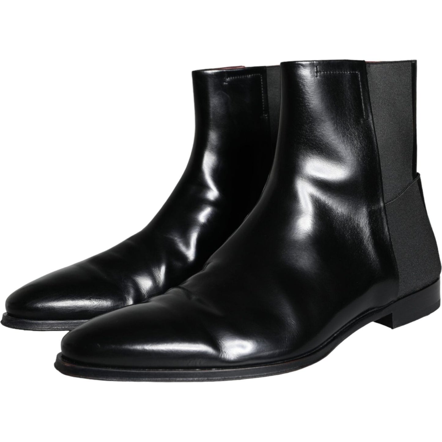 Dolce & Gabbana Black Calf Leather Men Ankle Boots Men Shoes Dolce & Gabbana