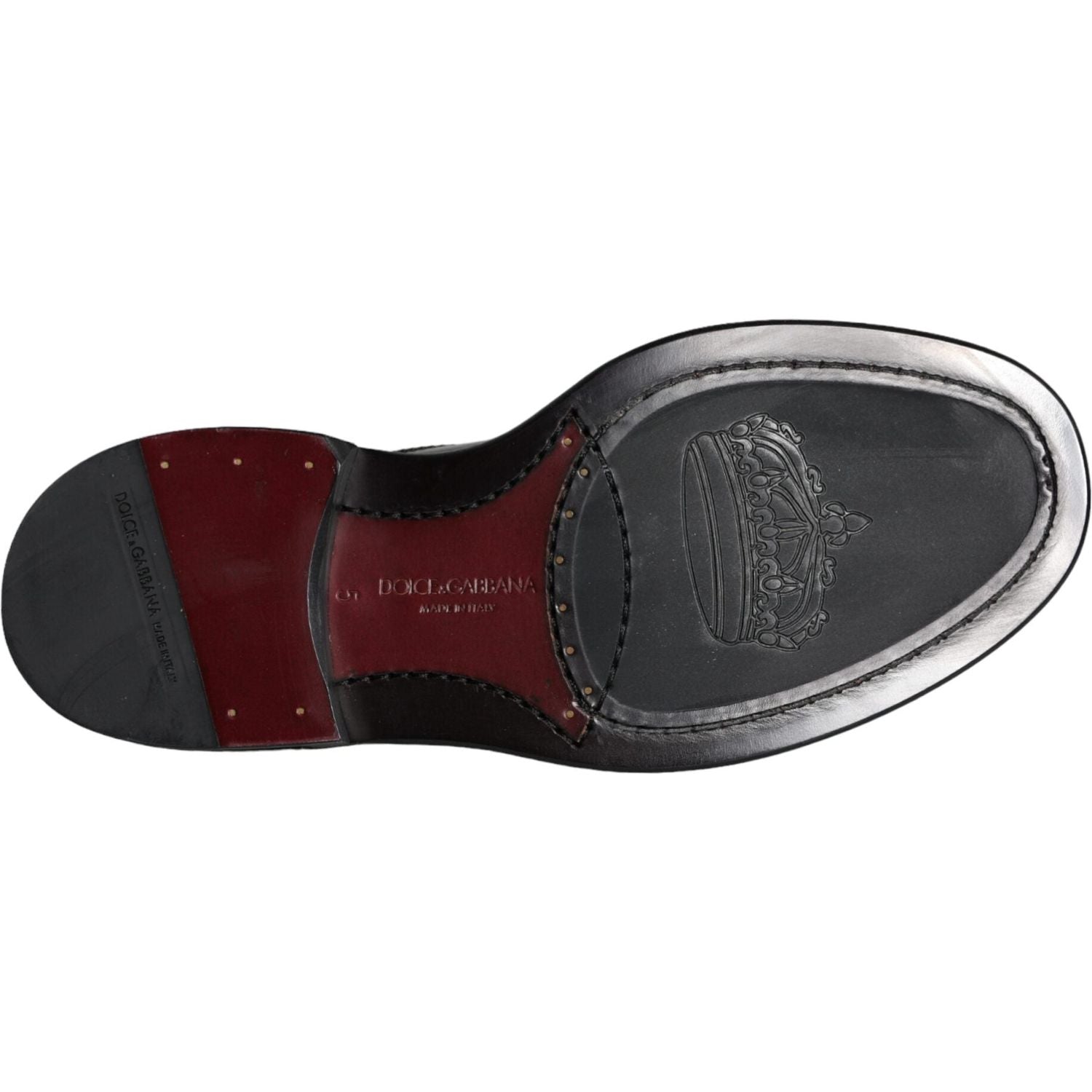 حذاء رجالي رسمي من دولتشي آند غابانا مصنوع من الجلد الأسود بأجنحة من الأمام