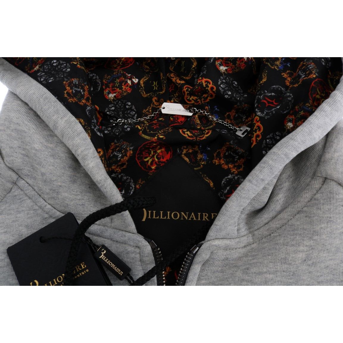 Billionaire Italian Couture Elegant Gray Hooded Cotton Sweatsuit gray-cotton-hooded-sweatsuit