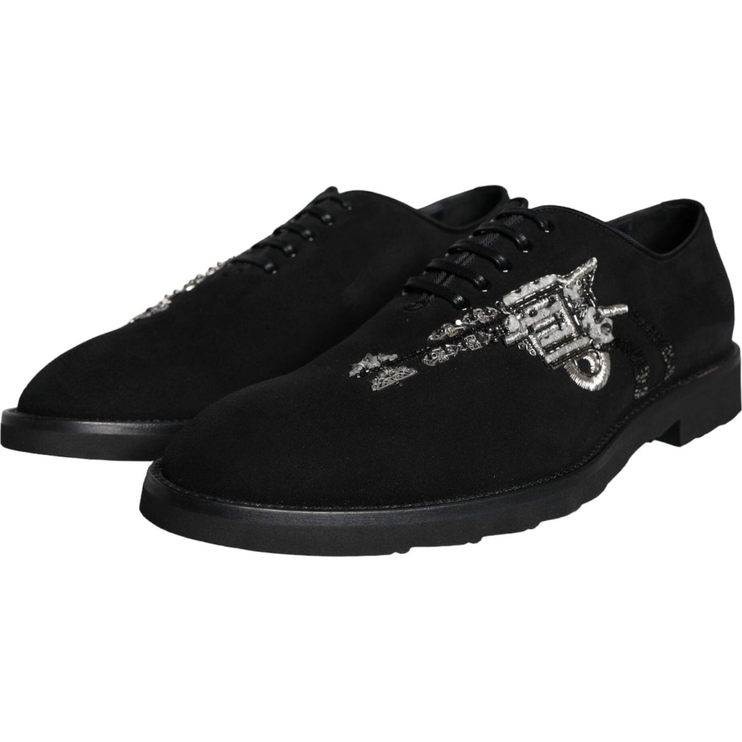 Black Suede Sicilia Lace Up Formal Shoes