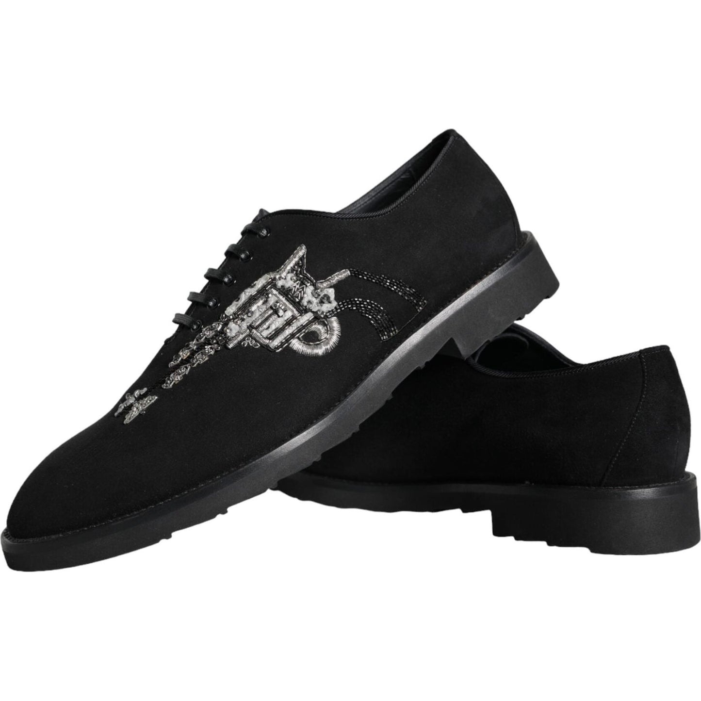 Black Suede Sicilia Lace Up Formal Shoes