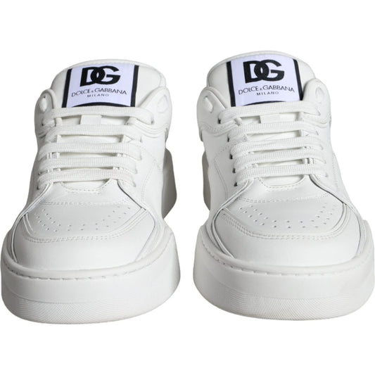 White Miami Leather Low Top Sneakers Shoes