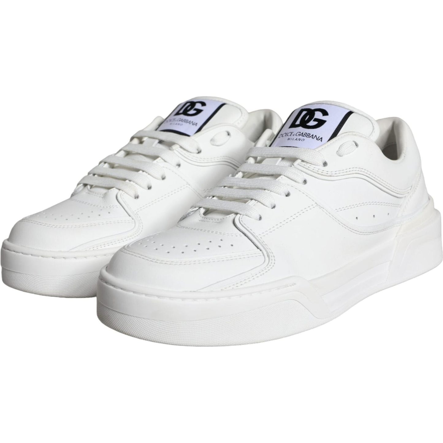 White Miami Leather Low Top Sneakers Shoes