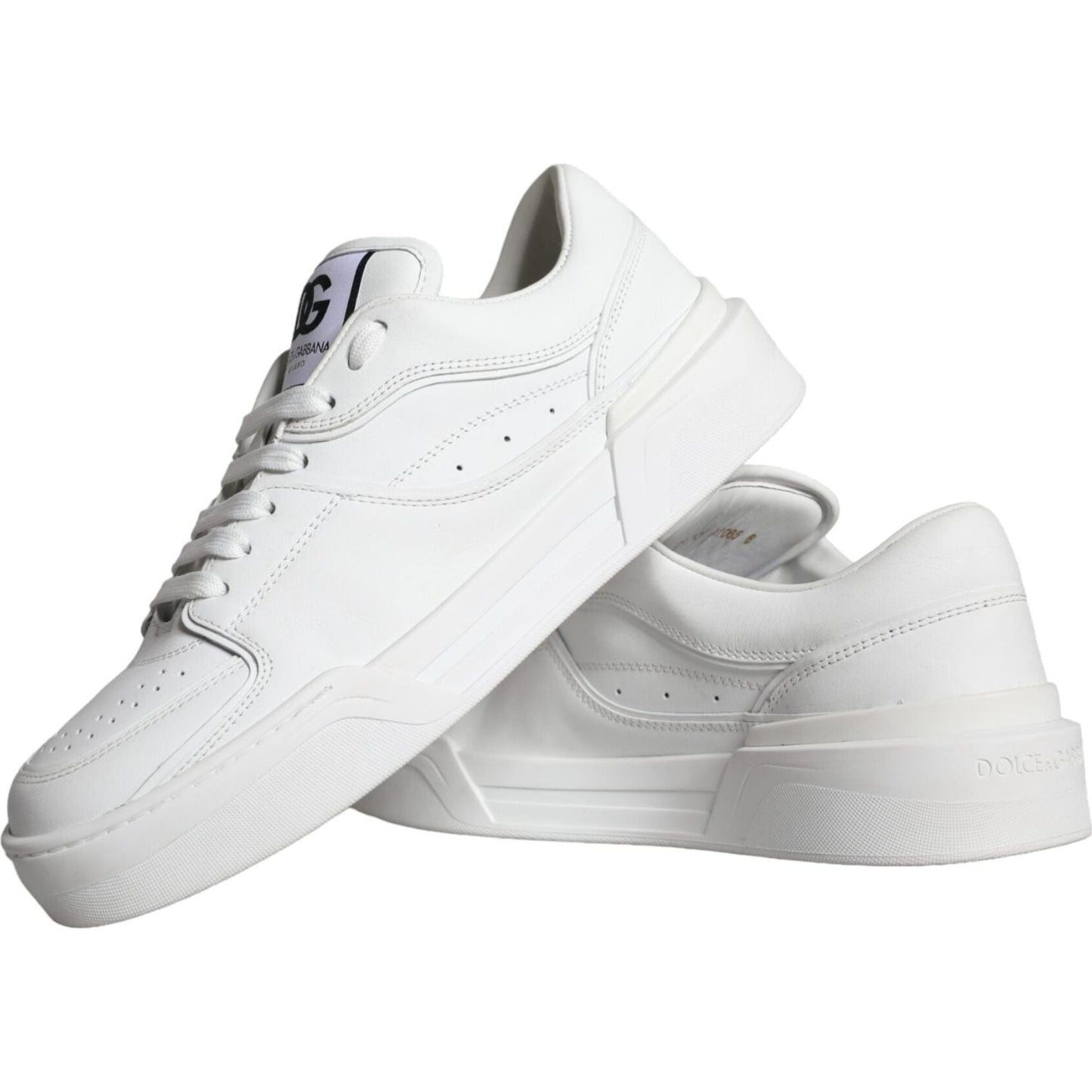 White Miami Leather Low Top Sneakers Shoes