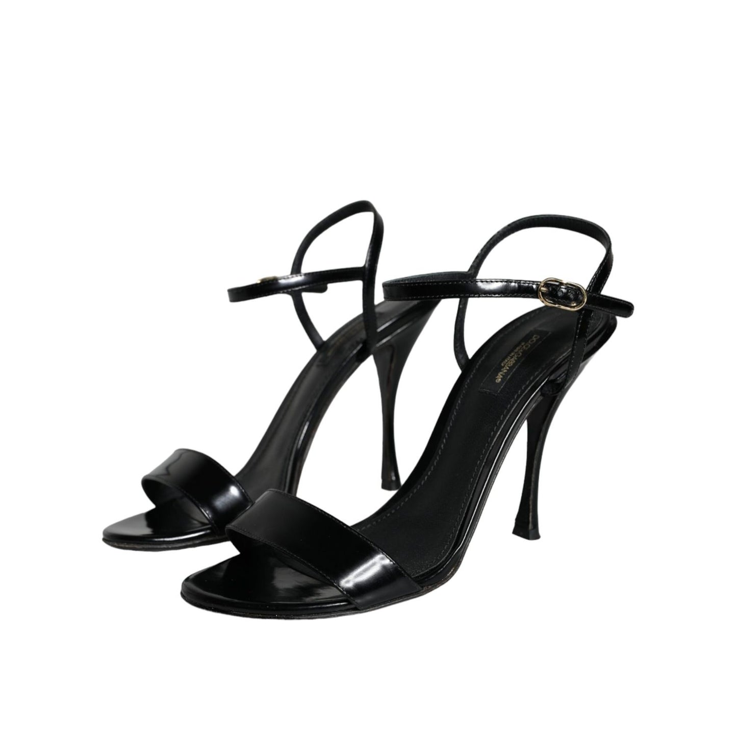 Dolce & Gabbana Black KEIRA Leather Heels Sandals Shoes Dolce & Gabbana