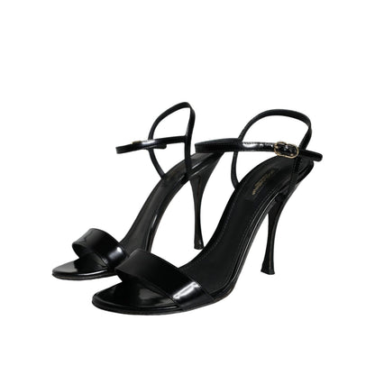 Dolce & Gabbana Black KEIRA Leather Heels Sandals Shoes Dolce & Gabbana
