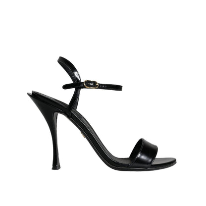 Dolce & Gabbana Black KEIRA Leather Heels Sandals Shoes Dolce & Gabbana