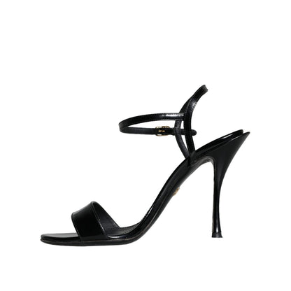 Dolce & Gabbana Black KEIRA Leather Heels Sandals Shoes Dolce & Gabbana