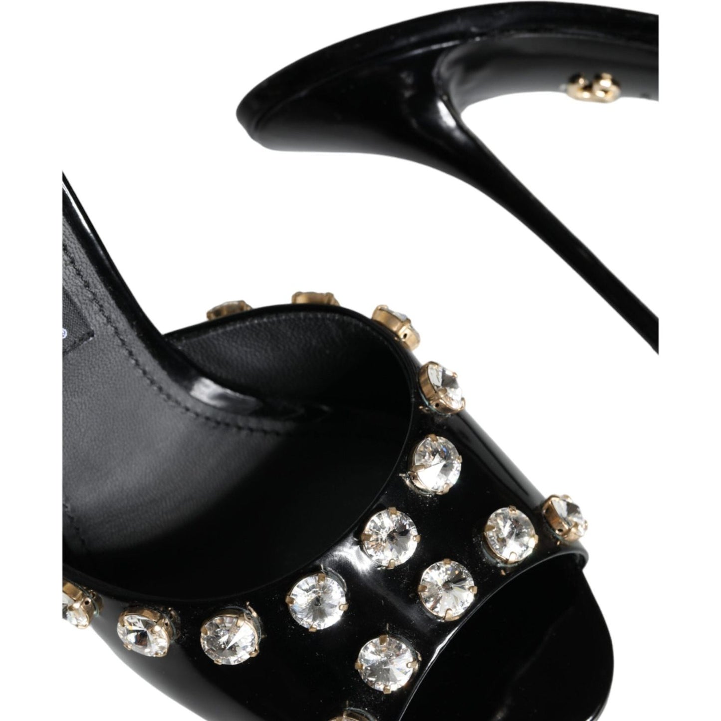 Dolce & Gabbana Black Crystal Heels Keira Sandals Shoes Dolce & Gabbana