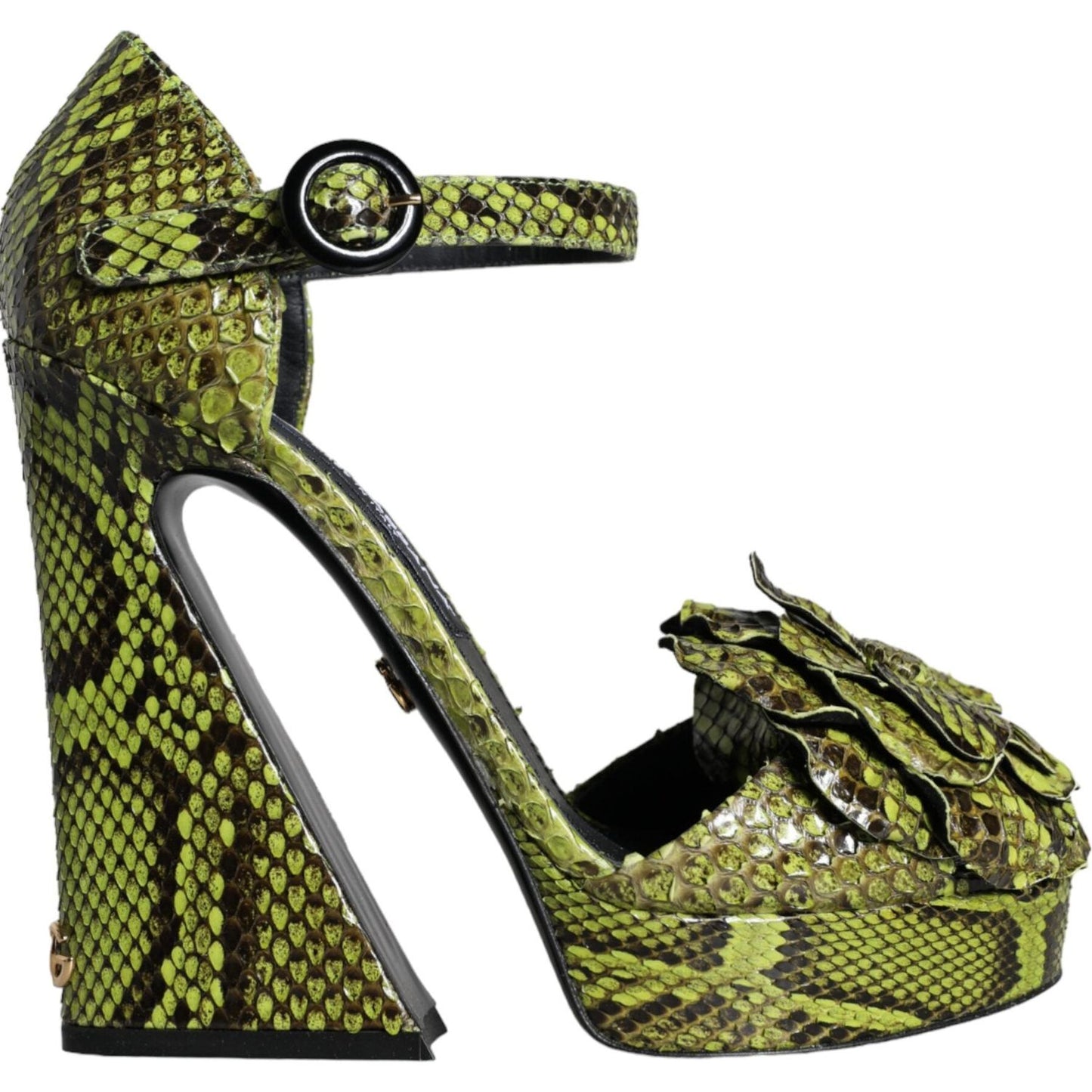 Dolce & Gabbana Green Exotic Leather Ankle Strap Heels Sandals Shoes Dolce & Gabbana