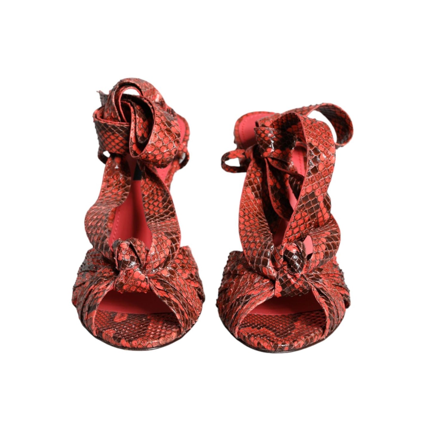Dolce & Gabbana Coral Exotic Leather Heels Sandals Shoes