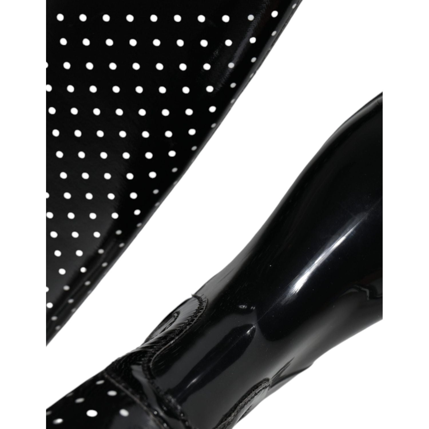 حذاء Dolce &amp; Gabbana أسود من المطاط بارتفاع الركبة