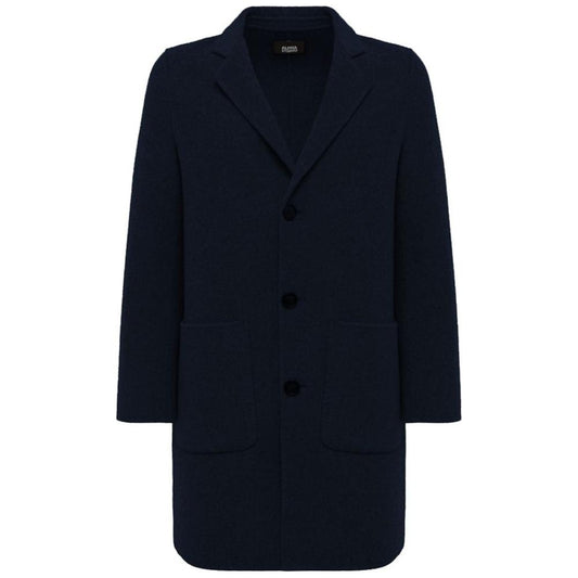 Alpha Studio Blue Wool Jacket