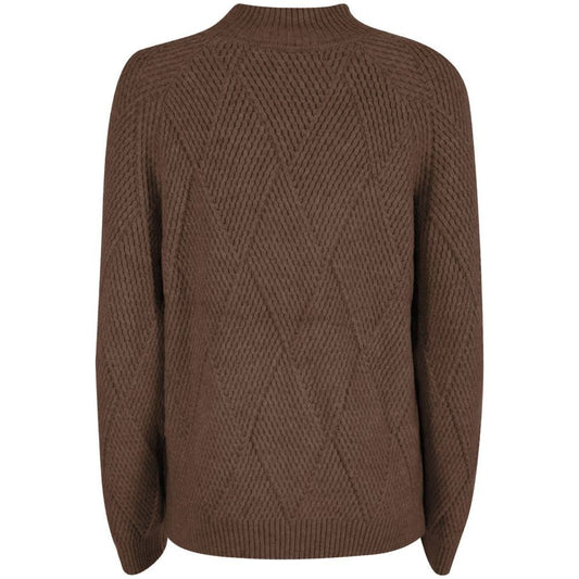 Yes Zee Brown Acrylic Sweater