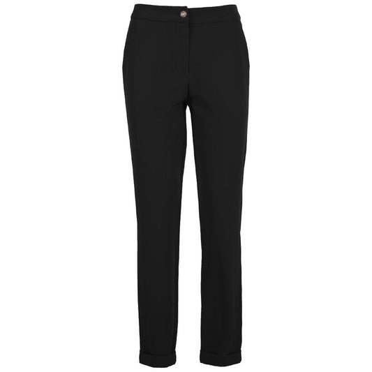 Yes Zee Black Polyester Jeans & Pant