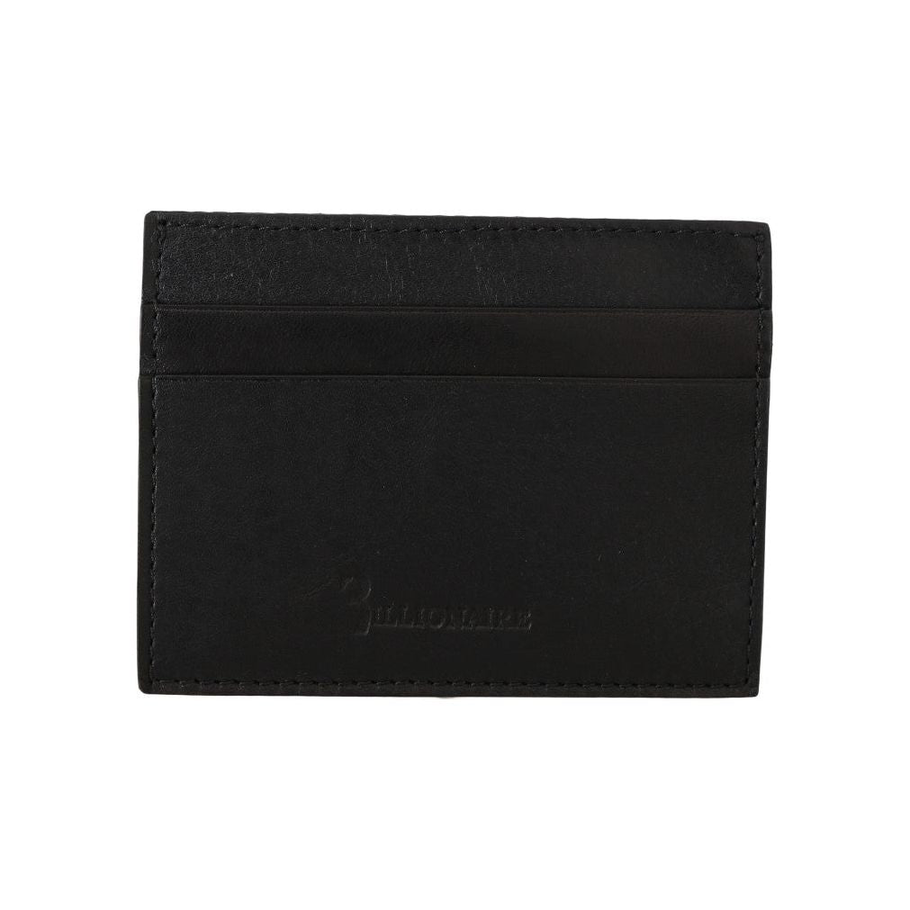 Billionaire Italian Couture Exquisite Black Leather Men's Wallet Wallet black-leather-cardholder-wallet