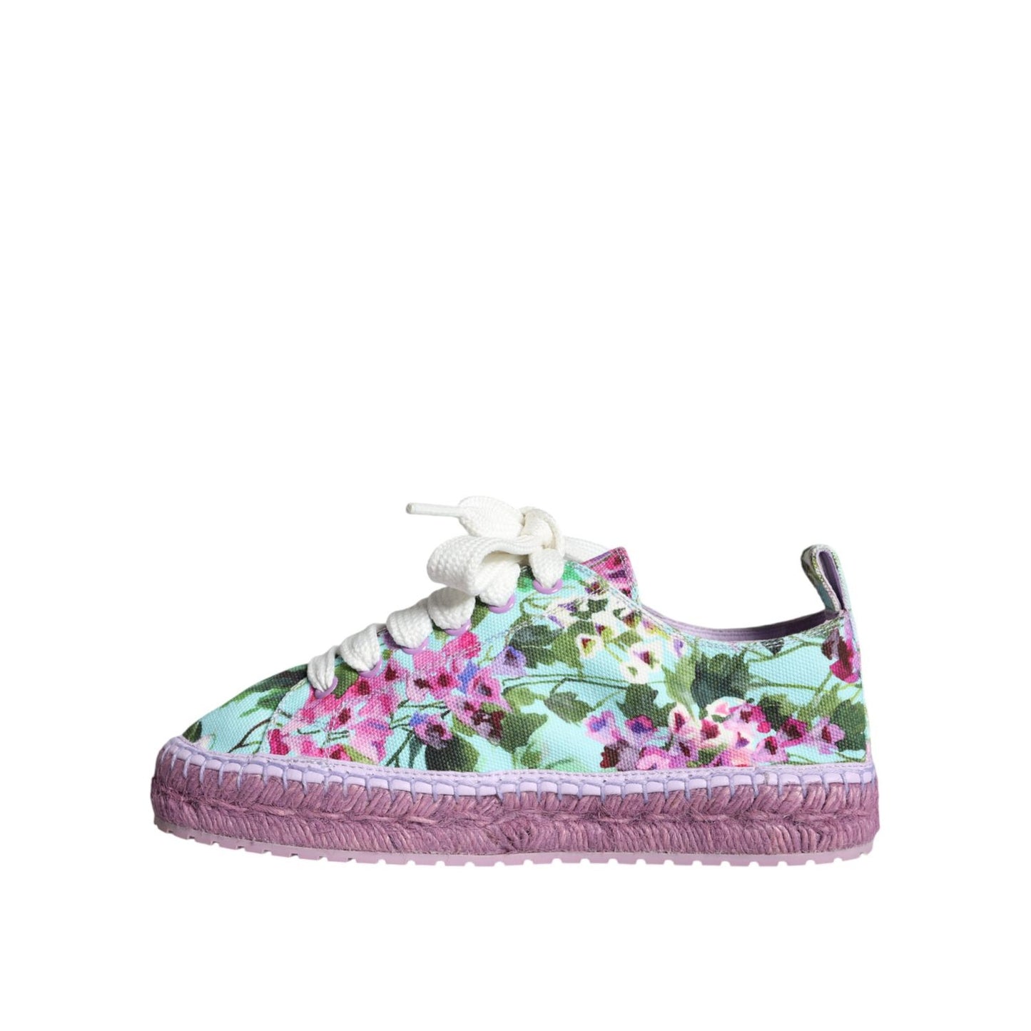 Dolce & Gabbana Multicolor Canvas Floral Espadrilles Sneakers Shoes