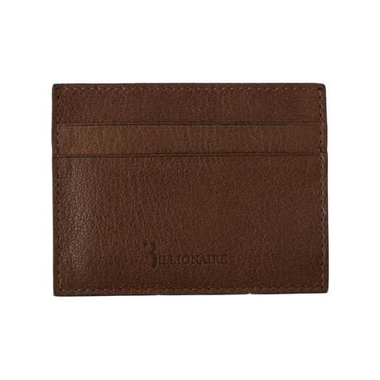 Billionaire Italian Couture Elegant Leather Men's Wallet in Brown Wallet brown-leather-cardholder-wallet