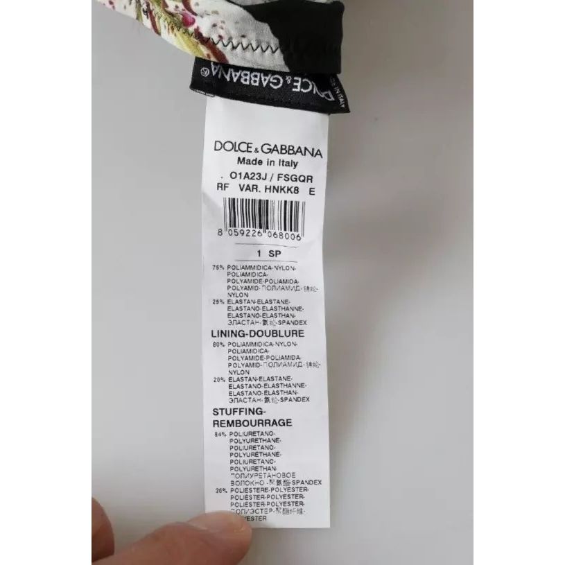 Dolce & Gabbana Black Lily Halter Swimwear Beachwear Bikini Top