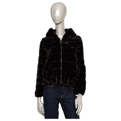 Baldinini Trend Black Polyester Jackets & Coat