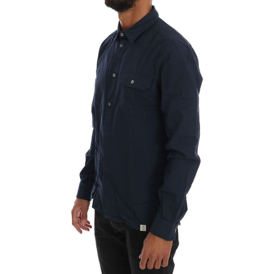 John Galliano Elegant Blue Cotton Casual Shirt blue-casual-cotton-long-sleeve-shirt