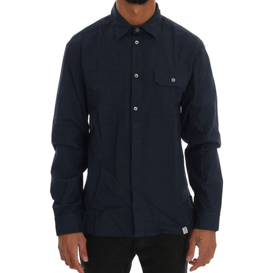 Elegant Blue Cotton Casual Shirt